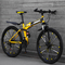 Off Road Riding Folding Adult Mountain Bike High Carbon Steel
