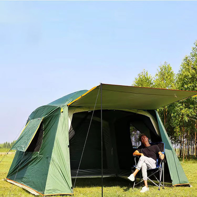 100% Polyester 210D Waterproof Camping Canopy W/P 2000mm 4 6 Person Tent