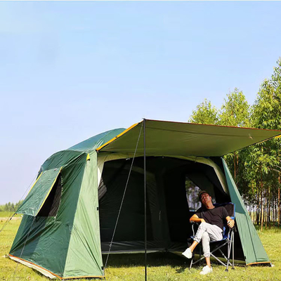 Silver Coating 210D Multiple Room Camping Tents W/P 2000mm 6 Man Waterproof Tent