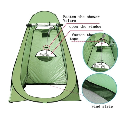 Automatic Opening Pop Up Shower Tent Camping Polyester 190T Thick Silver Coated Style