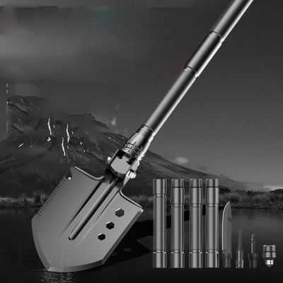 Heavy Duty Multifunctional Outdoor Shovel , Alluminum Alloy Folding Shovel Survival Tool