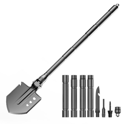 Heavy Duty Multifunctional Outdoor Shovel , Alluminum Alloy Folding Shovel Survival Tool