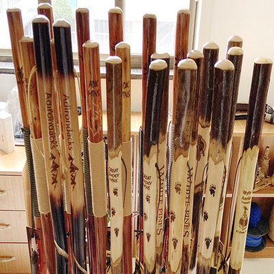 90cm Natural Wood Walking Canes , Hand Carved Wooden Walking Sticks