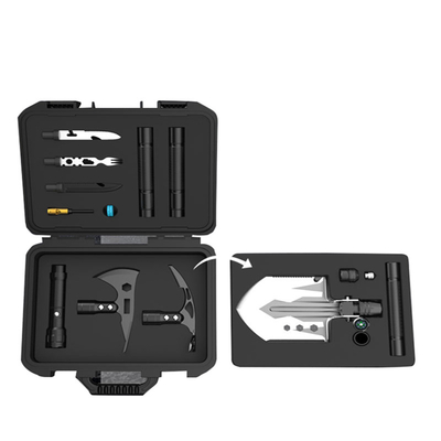 Shovel Head Camping Tool Kit , Aluminum Alloy Survival Tool Box