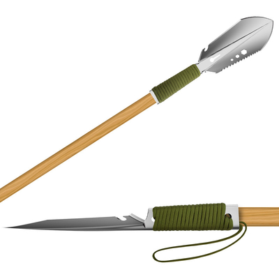 Square Self Defense Garden Digging Shovel Lightweight Manganese Steel