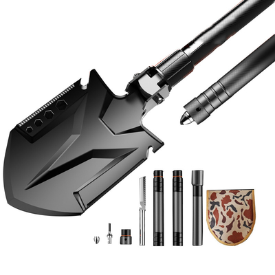 Steel Handle Multifunctional Outdoor Shovel , 8&quot; Multi Use Survival Shovel