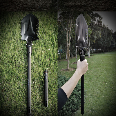 Folding Multifunctional Outdoor Engineering Shovel Aluminum Alloy 3Cr13