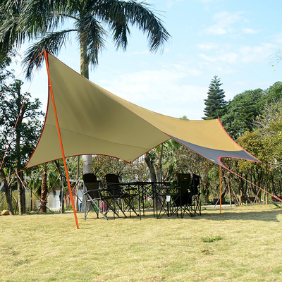 Silver Coated Fabric Sun Shelter Shade Collapsible Rainproof Windproof