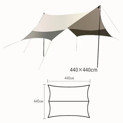 Sun Awning Fabric Camping Sun Shelter Tent Waterproof With Wind Rope